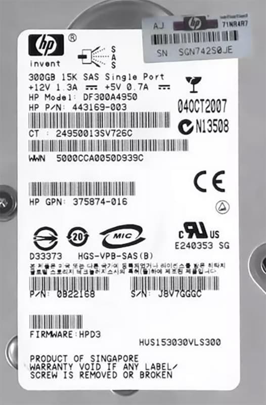 Жесткий диск HP 443169-003 300Gb  SAS 3,5" HDD