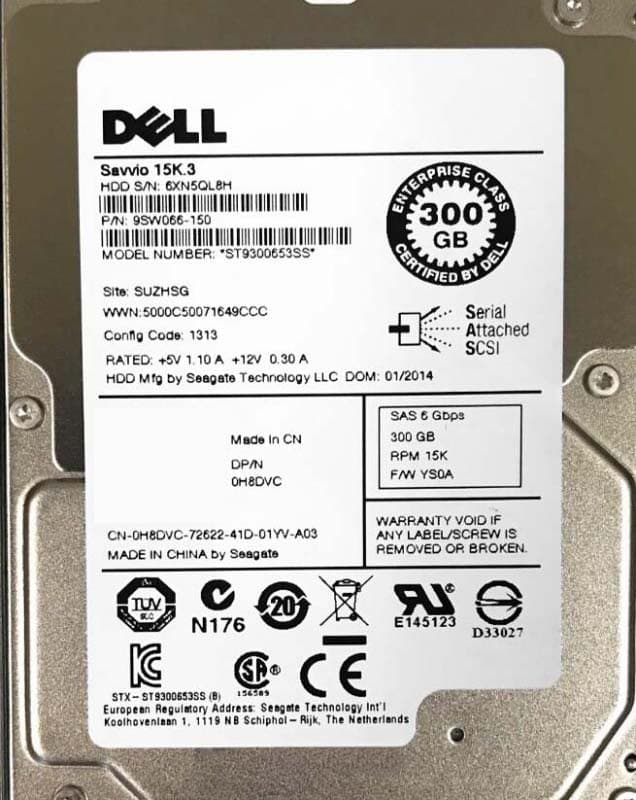 Жесткий диск Dell 0H8DVC 300Gb  SAS 2,5" HDD