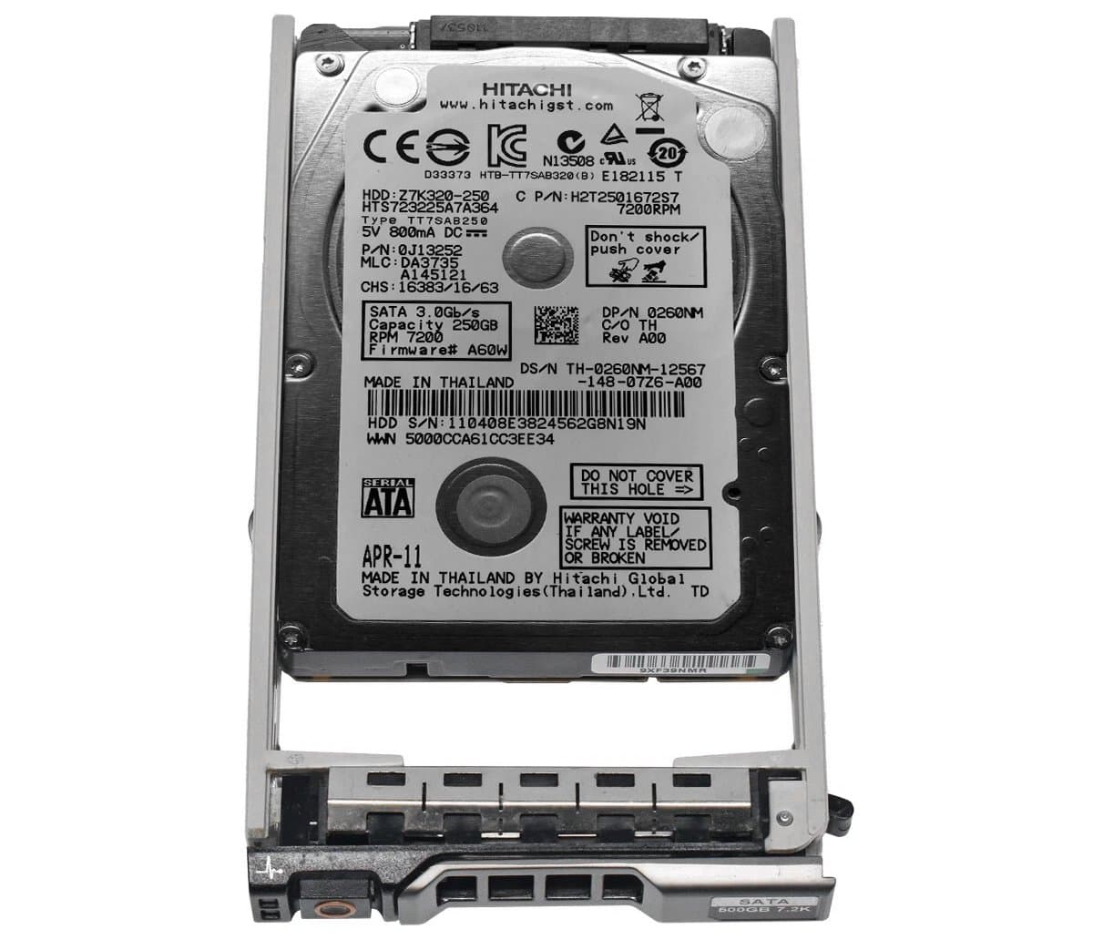 Жесткий диск Dell 250Gb 7200 SATAII 2.5" HDD 0260NM