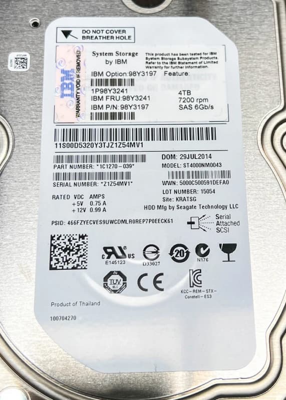 Жесткий диск IBM 1C1270-039 4Tb 7200 SAS 3,5" HDD