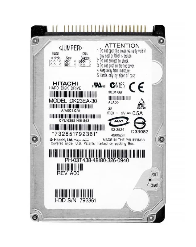 Жесткий диск Hitachi DK23EA-30 30Gb 4200 IDE 2,5" HDD