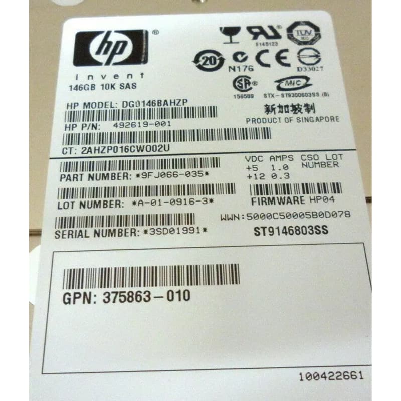 Жесткий диск HP 492619-001 146Gb SAS 2,5" HDD