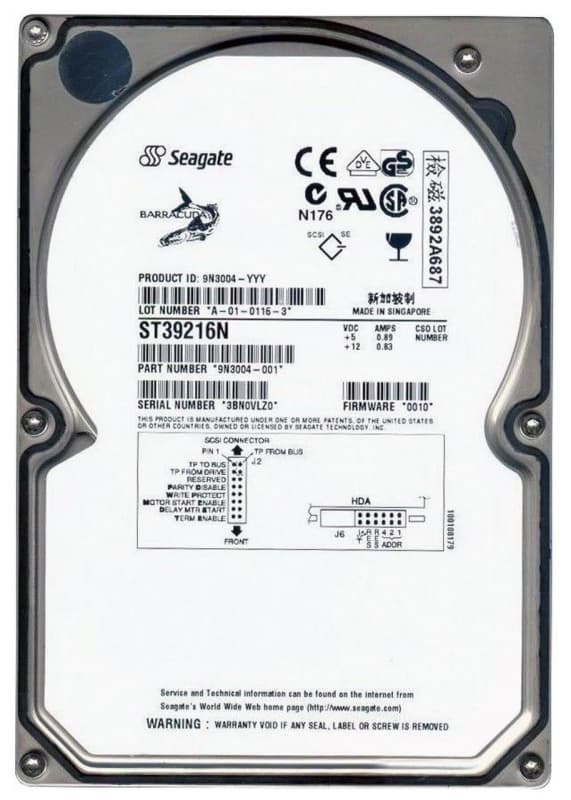 Жесткий диск Seagate 9N3004 9,2Gb 7200 U20SCSI 3.5" HDD