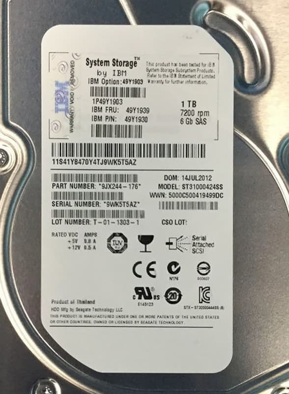 Жесткий диск IBM 49Y1939 1Tb  SAS 3,5" HDD