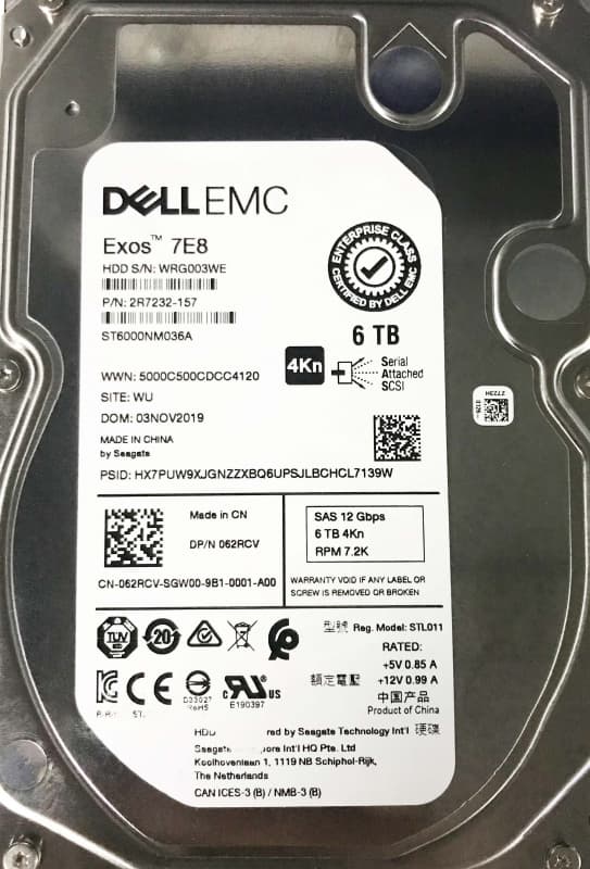 Жесткий диск Dell ST6000NM036A 6Tb 7200 SAS 3,5" HDD