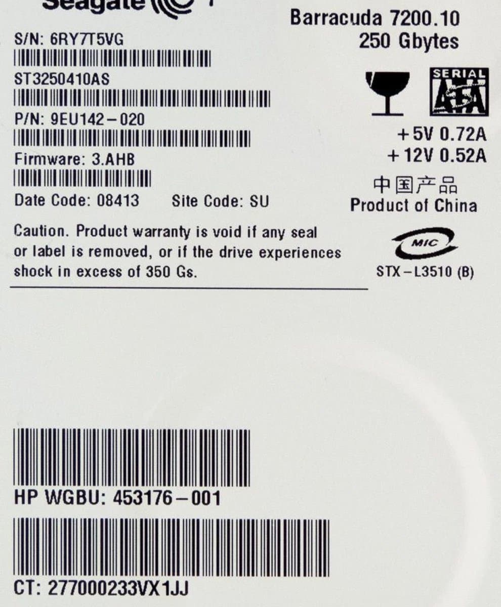 Жесткий диск HP 250Gb 7200 SATAII 3.5" HDD