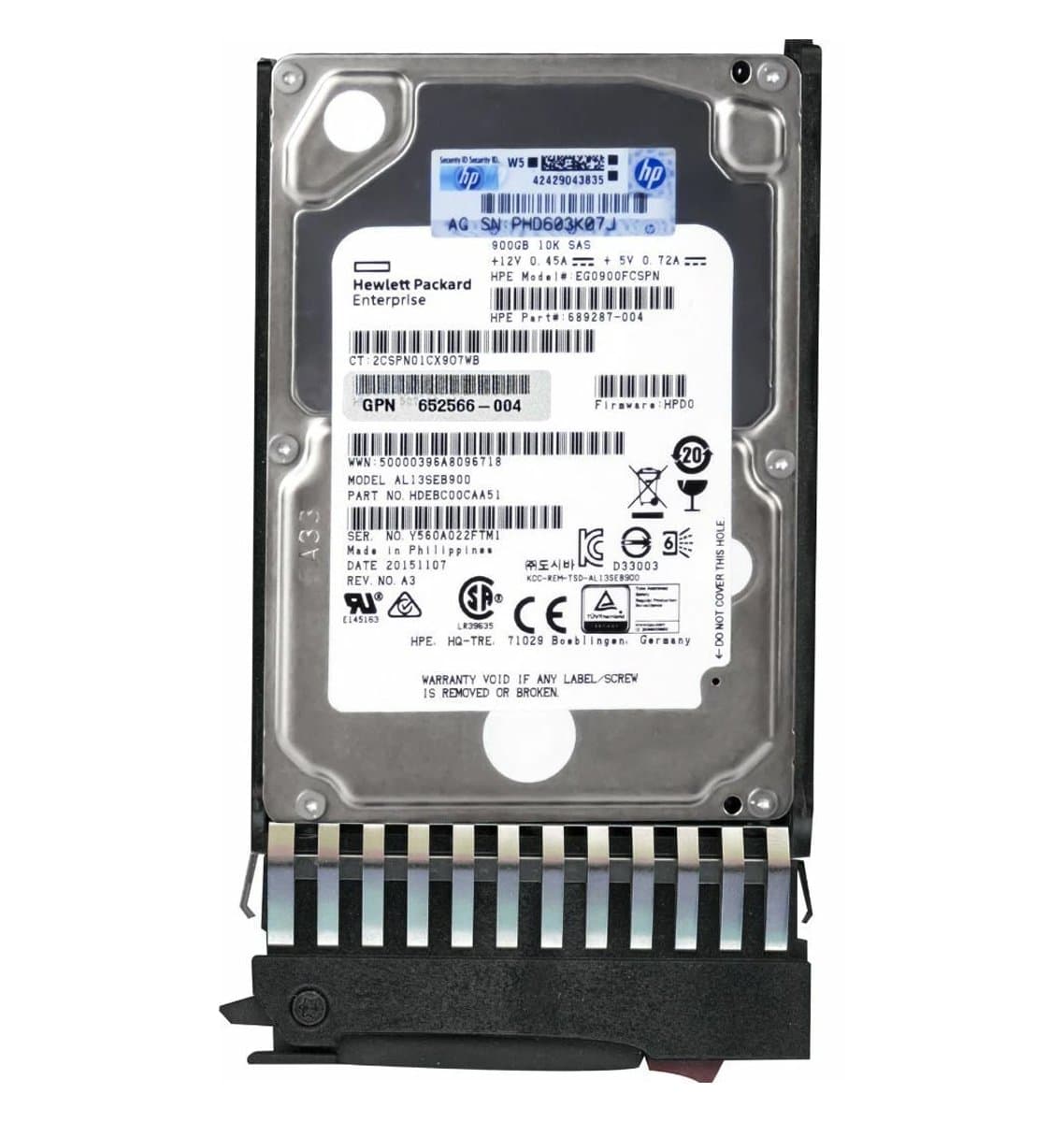 Жесткий диск HP 900Gb 10000 SAS 2.5" HDD HDEBC00CAA51
