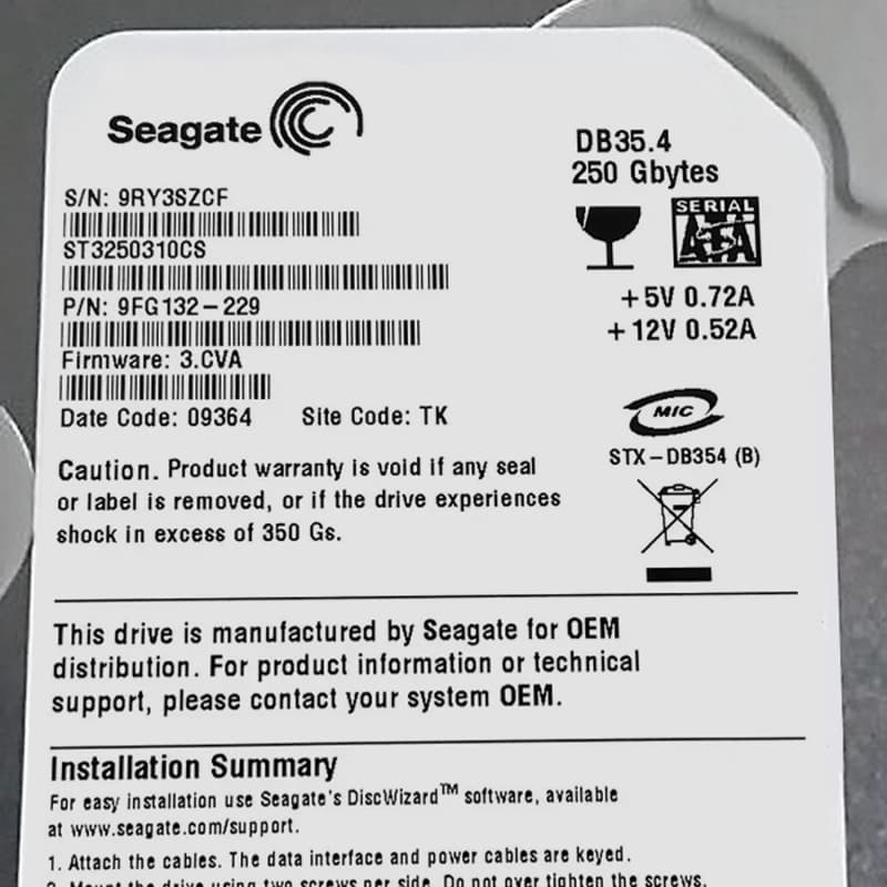 Жесткий диск Seagate 9FG132 250Gb  SATAII 3,5" HDD