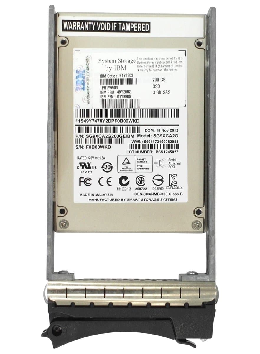 Жесткий диск IBM 200Gb  SAS 2.5" SSD 81Y9903