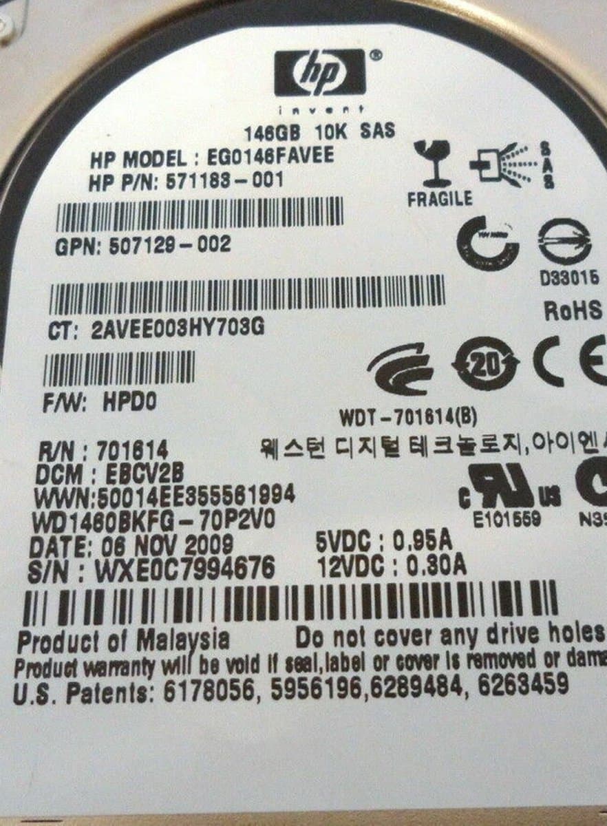 Жесткий диск HP 571183-001 146Gb 10000 SAS 2,5" HDD