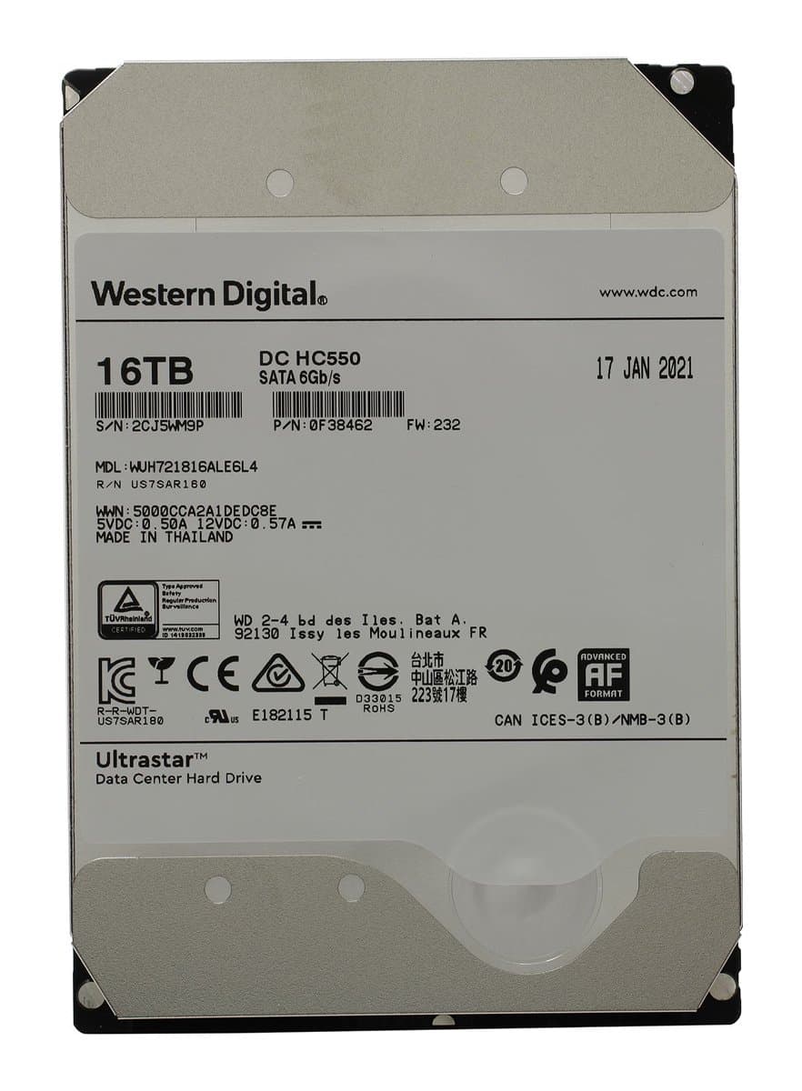 Жесткий диск Western Digital 16Tb 7200 SATAIII 3.5" HDD 0F38462