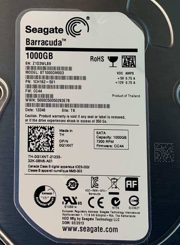 Жесткий диск Dell 1CH162-501 1Tb SATAIII 3,5" HDD