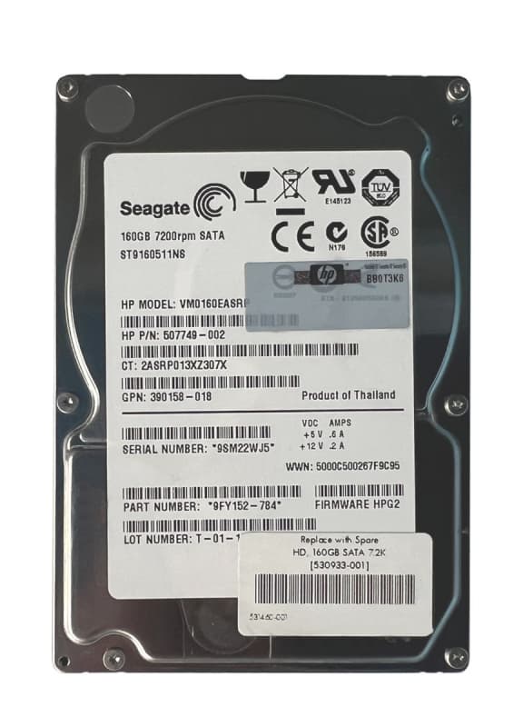 Жесткий диск HP 530891-B21 160Gb 7200 SATAII 2,5" HDD