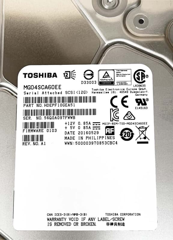 Жесткий диск Toshiba MG04SCA60EE 6Tb 7200 SAS 3,5" HDD