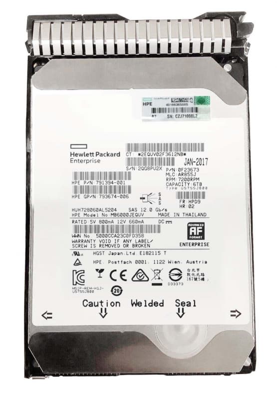 Жесткий диск HP MB6000JEQUV 6Tb 7200 SAS 3,5" HDD
