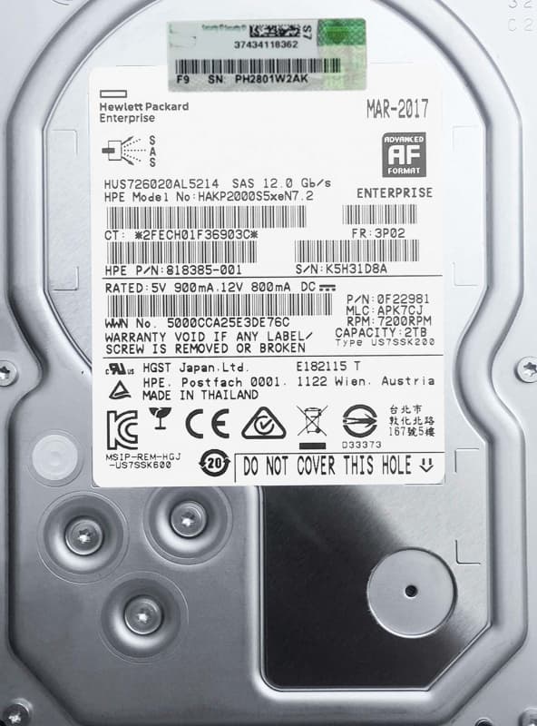 Жесткий диск HP QR499A 2Tb 7200 SAS 3,5" HDD