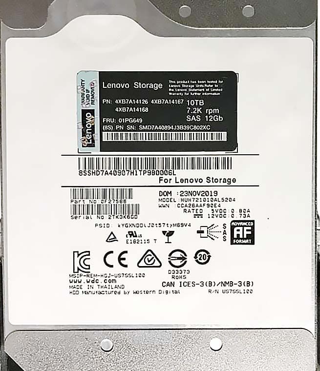 Жесткий диск Lenovo 4XB7A14168 10Tb 7200 SAS 3,5" HDD