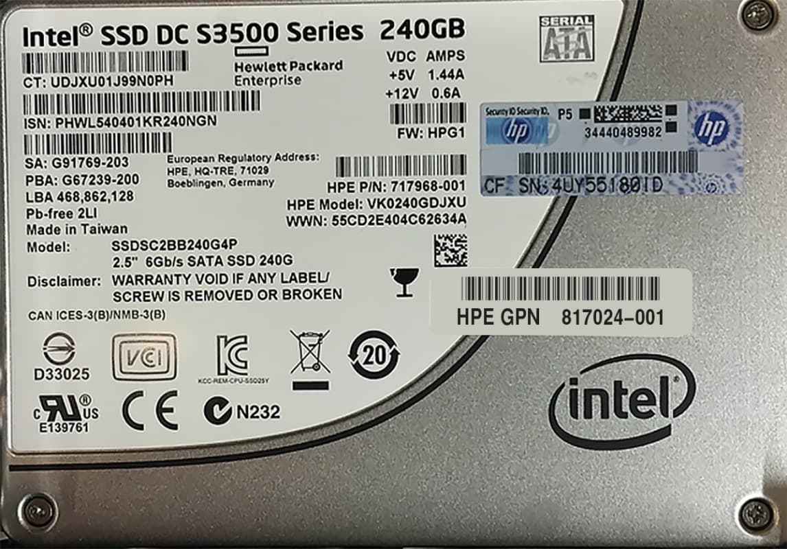 Жесткий диск HP 817024-001 240Gb SATAIII 2,5" SSD