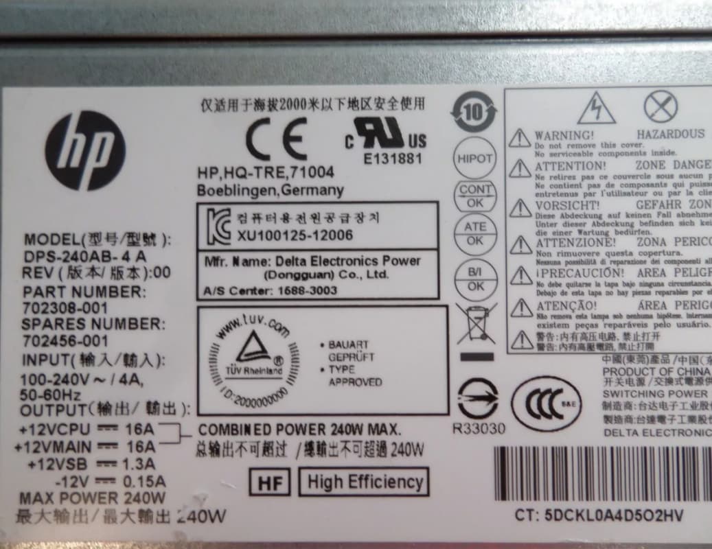 Блок Питания HP DPS-240AB-4 A 240W