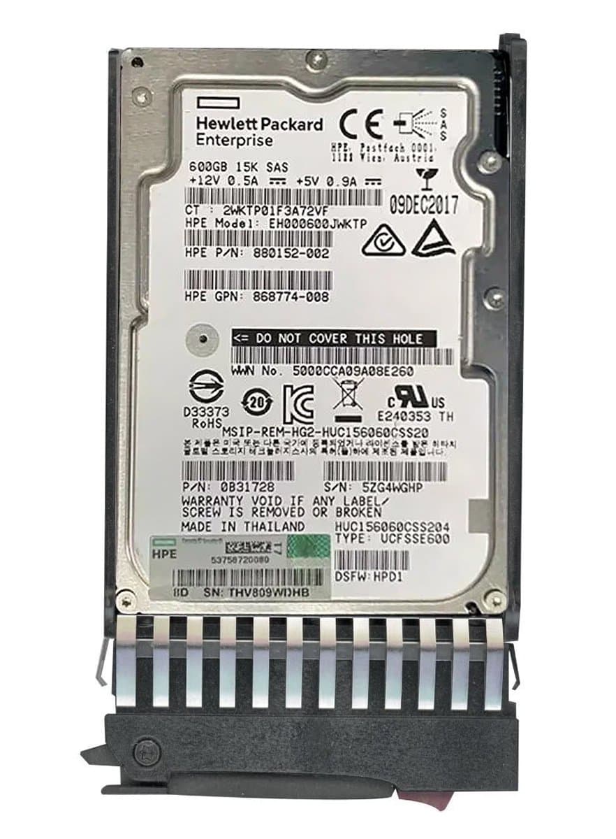 Жесткий диск HP 600Gb 15000 SAS 2.5" HDD 0B31728
