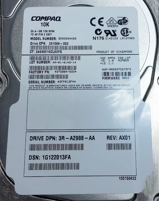 Жесткий диск HP 3R-A2988-AA 36,4Gb  Fibre Channel  3,5" HDD