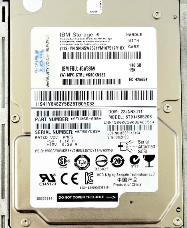 Жесткий диск IBM 45W3869 146Gb 15000 SAS 2,5" HDD