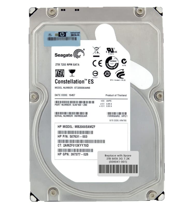 Жесткий диск HP 508041-001 2Tb  SATAII 3,5" HDD