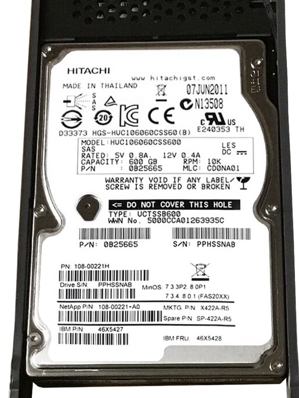 Жесткий диск Network Appliance 46X5428 600Gb  SAS 2,5" HDD