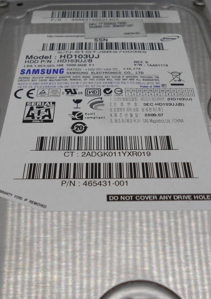 Жесткий диск HP 1Tb 7200 SATAII 3.5" HDD
