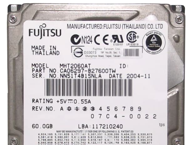Жесткий диск Fujitsu MHT2060AT 60Gb 4200 IDE 2,5" HDD
