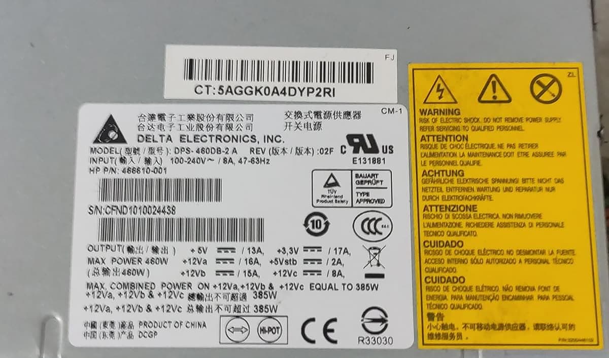 Блок Питания HP DPS-460DB-2 A 460W