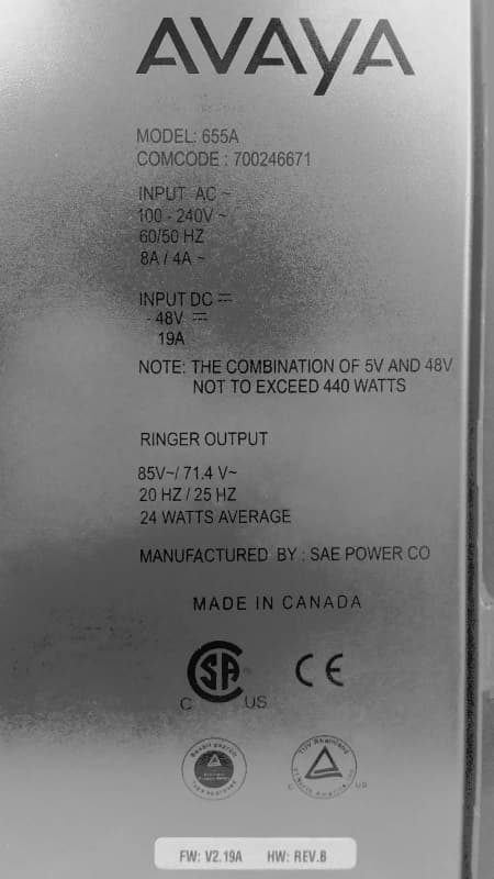 Резервный Блок Питания Avaya 700246671 500W