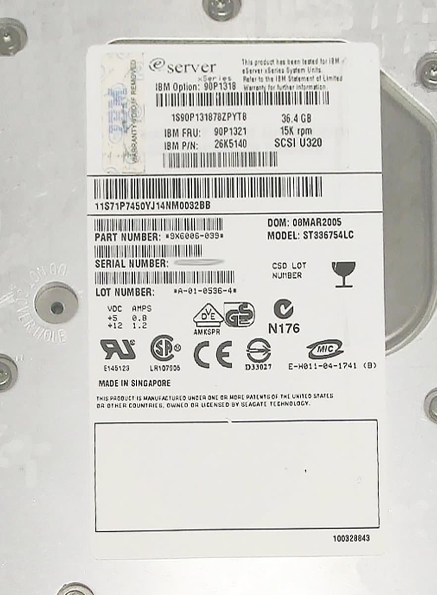Жесткий диск IBM IBM 36.4Gb 15000 U320SCSI 3.5" HDD