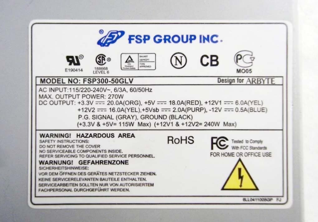 Блок питания FSP FSP300-50GLV 250W