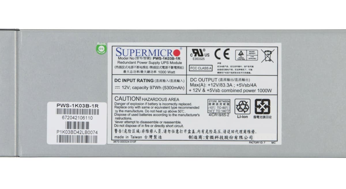 Блок Питания SuperMicro PWS-1K03B-1R 1000W