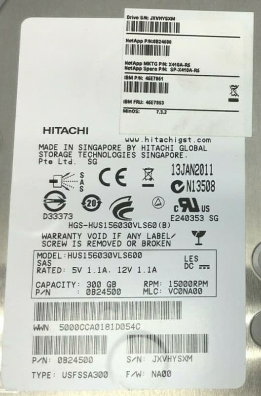Жесткий диск Network Appliance 45E7953 300Gb  SAS 3,5" HDD