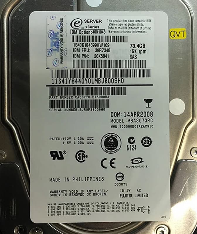 Жесткий диск IBM CA06778-B15900BA 73,4Gb 10000 SAS 3,5" HDD