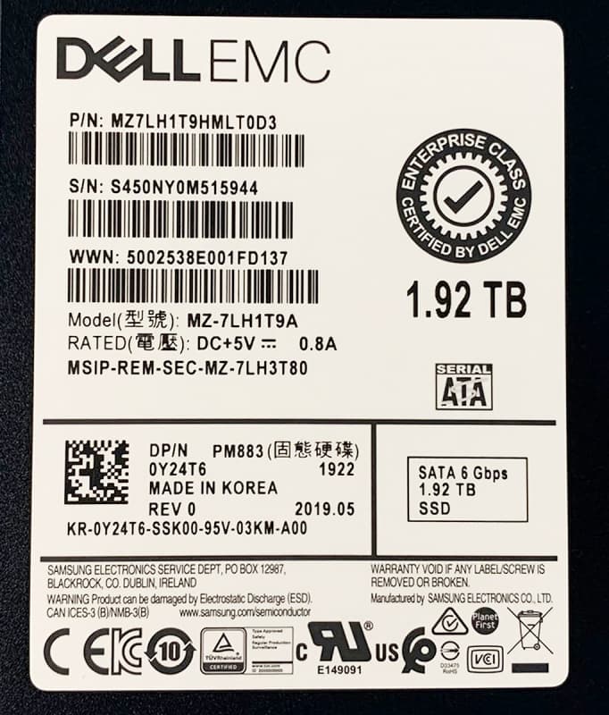 Жесткий диск Dell Y24T6 1.92TB SATAIII 2,5" SSD
