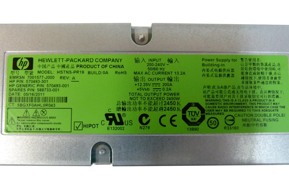 Резервный Блок Питания HP 570493-301 2400W