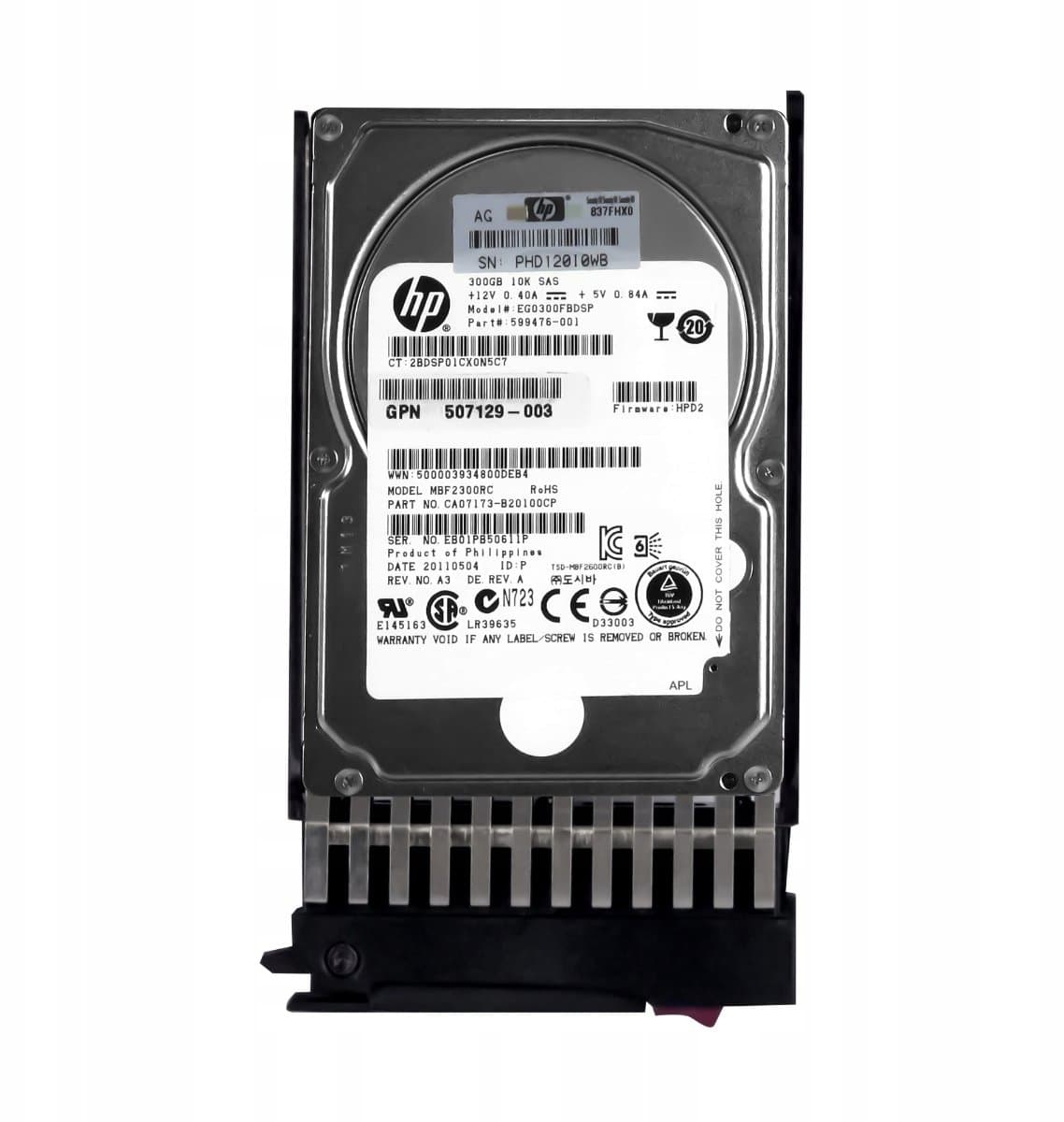 Жесткий диск HP 300Gb 10000 SAS 2.5" HDD EG0300FBDSP