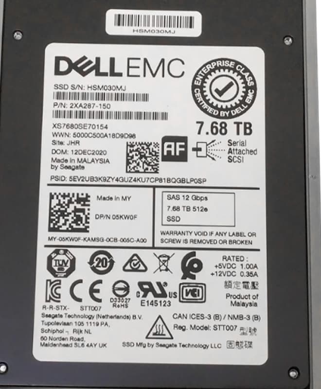 Жесткий диск Dell 05KW0F 7.68TB SAS 2,5" SSD