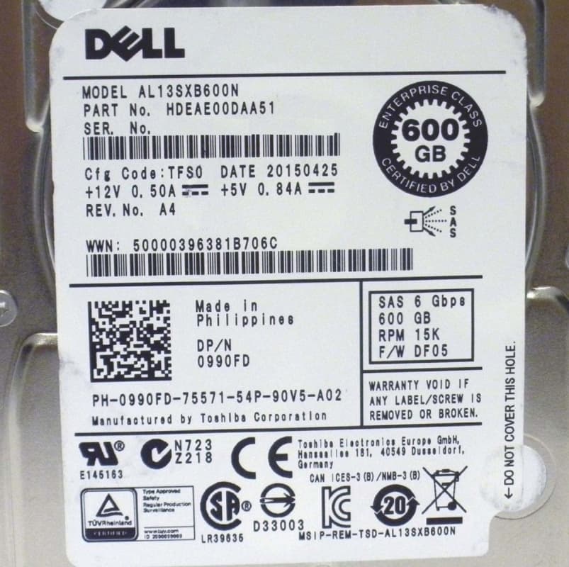 Жесткий диск Dell 400-AEEV 600Gb 15000 SAS 2,5" HDD