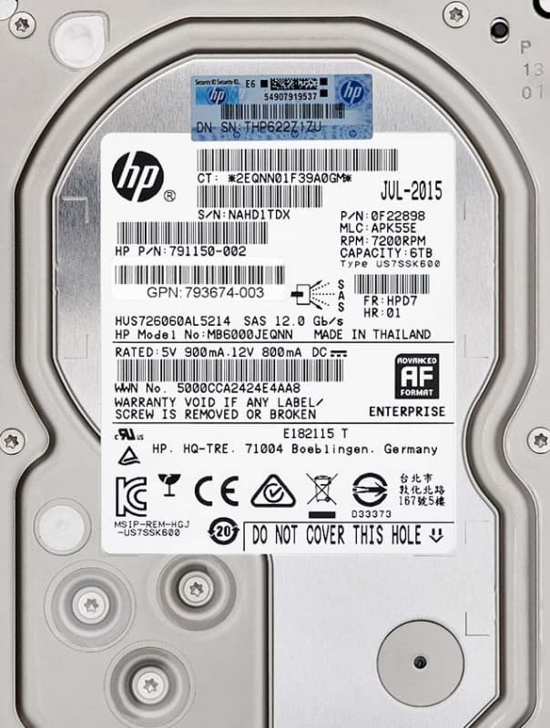 Жесткий диск HP 0F22898 6Tb 7200 SAS 3.5" HDD