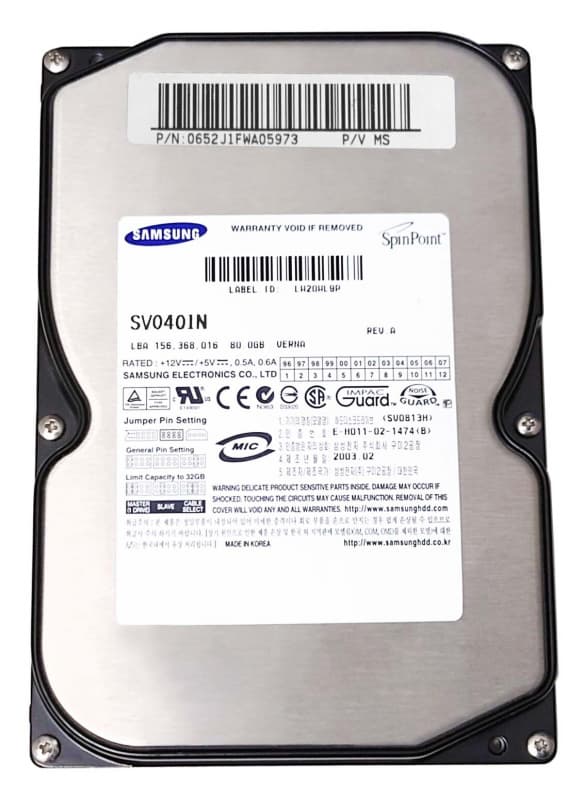 Жесткий Диск Samsung SV0401N 40Gb 5400 IDE 3,5" HDD