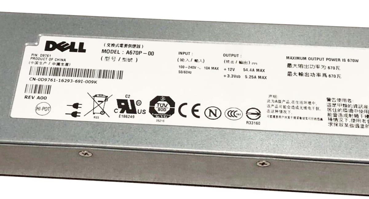 Резервный Блок Питания Dell 0D9761 670W