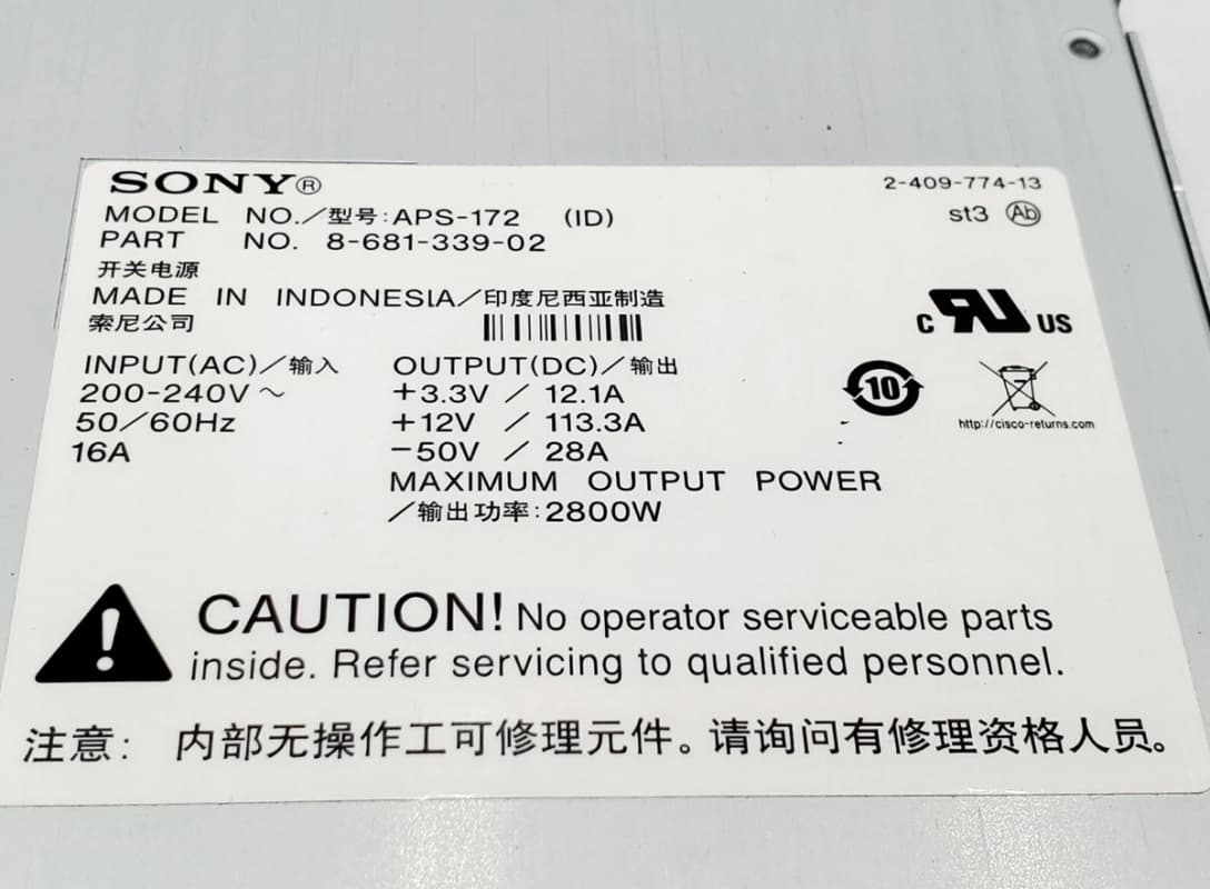 Блок Питания Cisco APS-172 2800W