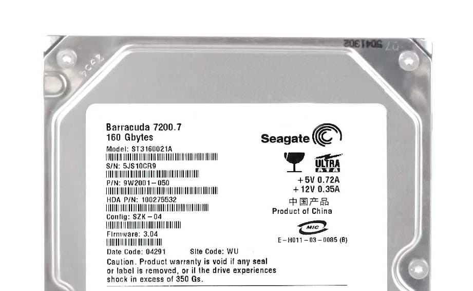 Жесткий диск Seagate ST3160021A 160Gb 7200 IDE 3.5" HDD