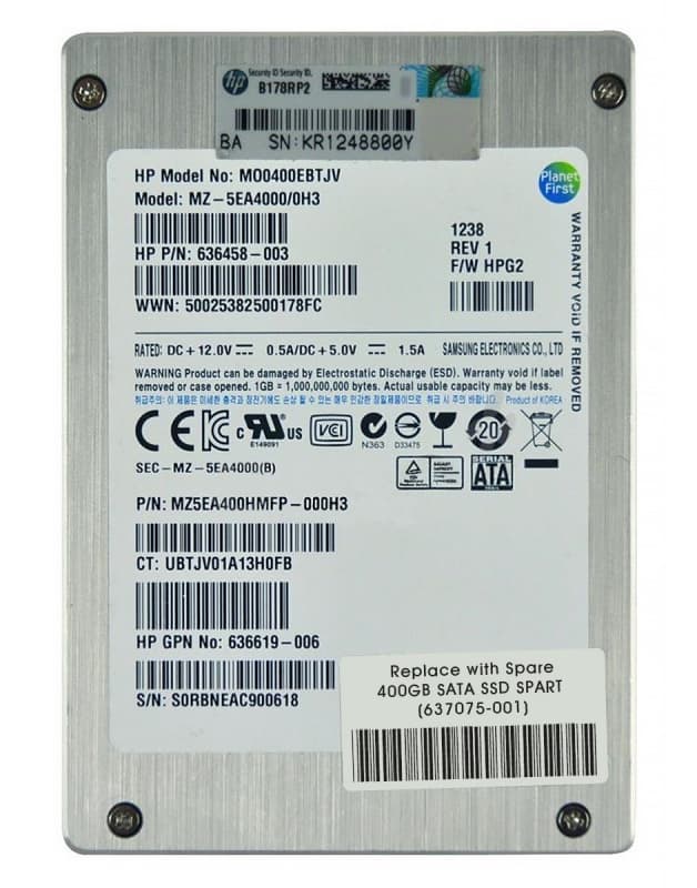 Жесткий диск HP 637075-001 400Gb SATAII 2.5" SSD