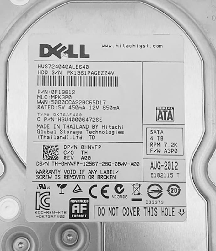Жесткий диск Dell 0HNVFP 4Tb 7200 SATAIII 3,5" HDD