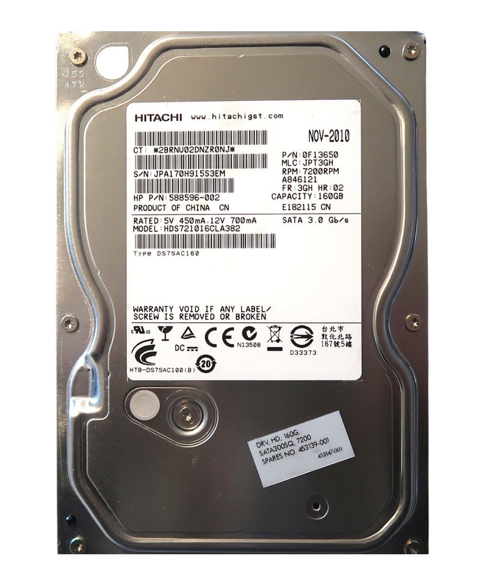 Жесткий диск HP 160Gb 7200 SATAII 3.5" HDD 0F13650